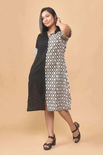 Flex cotton hand block printed dress