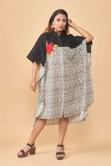 Hand block printed kaftan dress