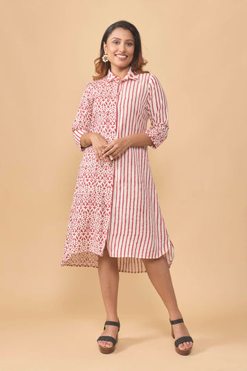 Flex cotton hand block printed dress