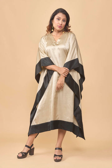 Colour block kaftan dress