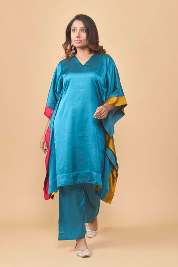 Soft satin kaftan style two piece set