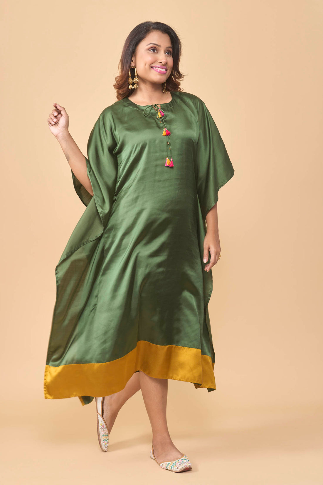 Soft satin kaftan style dress