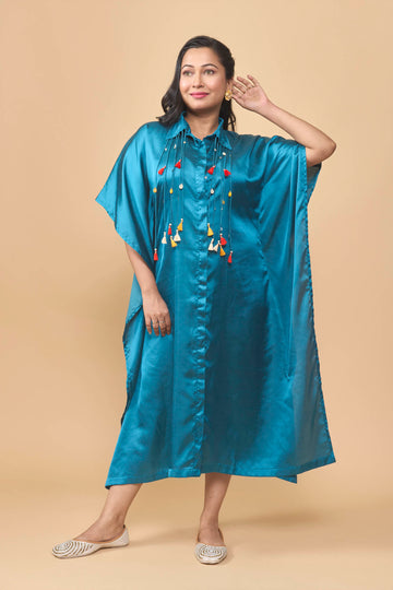 Soft satin kaftan style dress