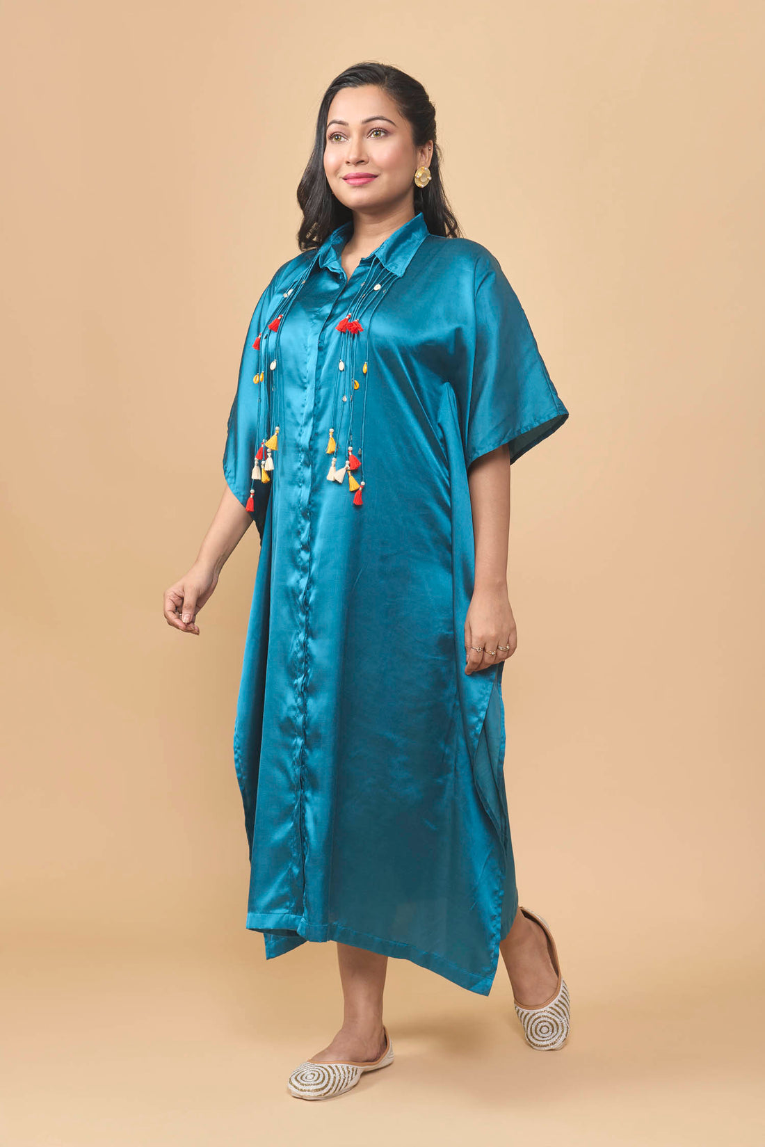 Soft satin kaftan style dress