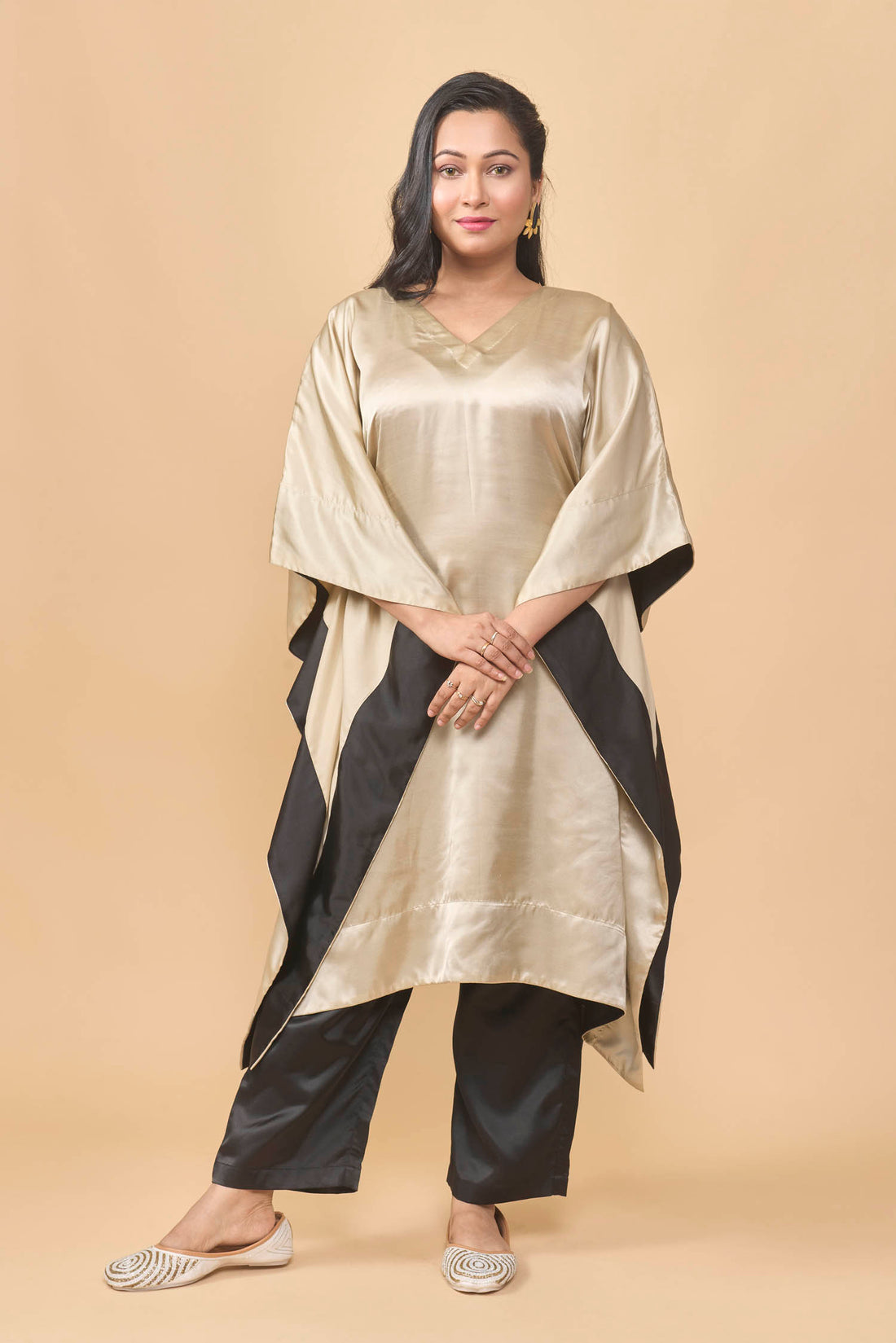 Soft satin kaftan style two piece set
