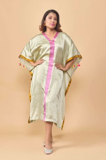Soft satin kaftan style dress