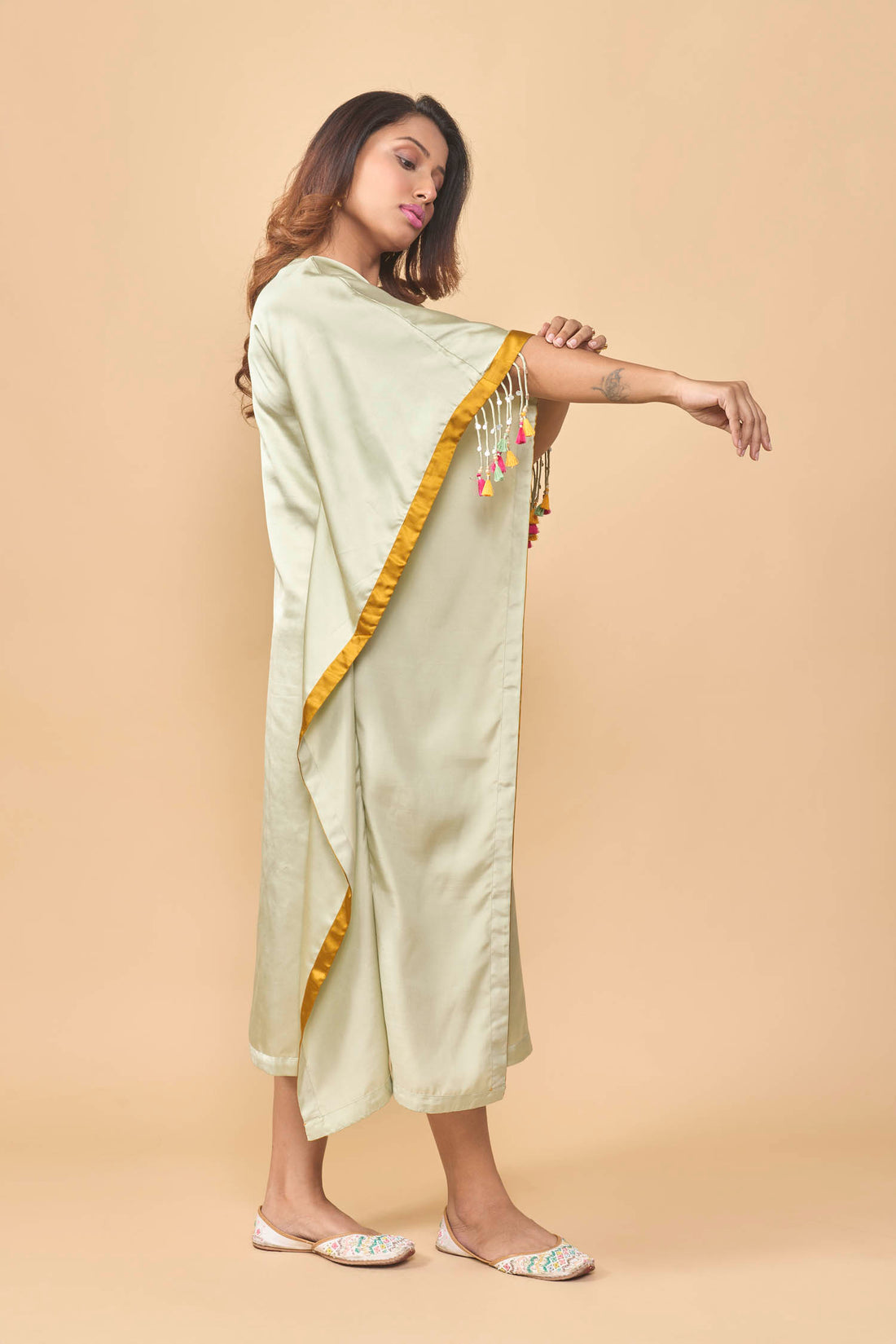 Soft satin kaftan style dress