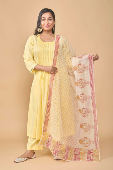 Khadi cotton set with dupatta
