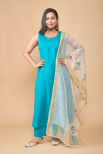 Khadi cotton set with dupatta