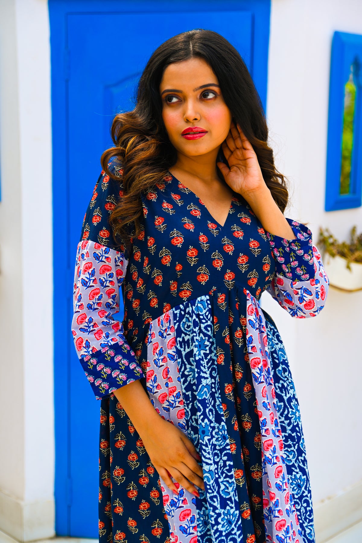 patchwork cotton dress Selma Dress