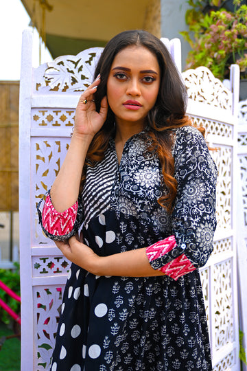Black Patchwork Dress