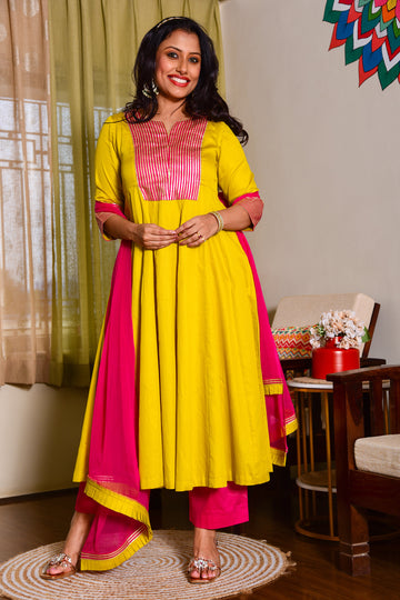 Gota-Patti work ethnic outfit with pant and Dupatta