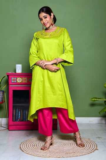 Mirror Embroidery Ethnic Outfit with Pant