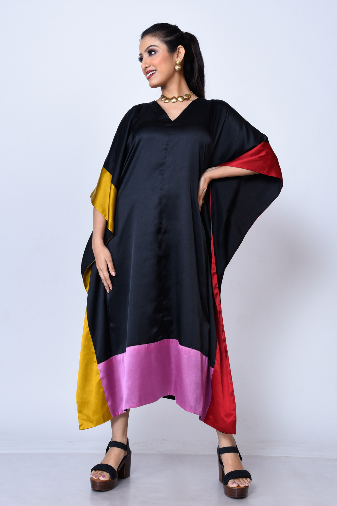 Color Blocking Kaftan dress