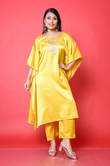 Sequence embroidered kaftan outfit