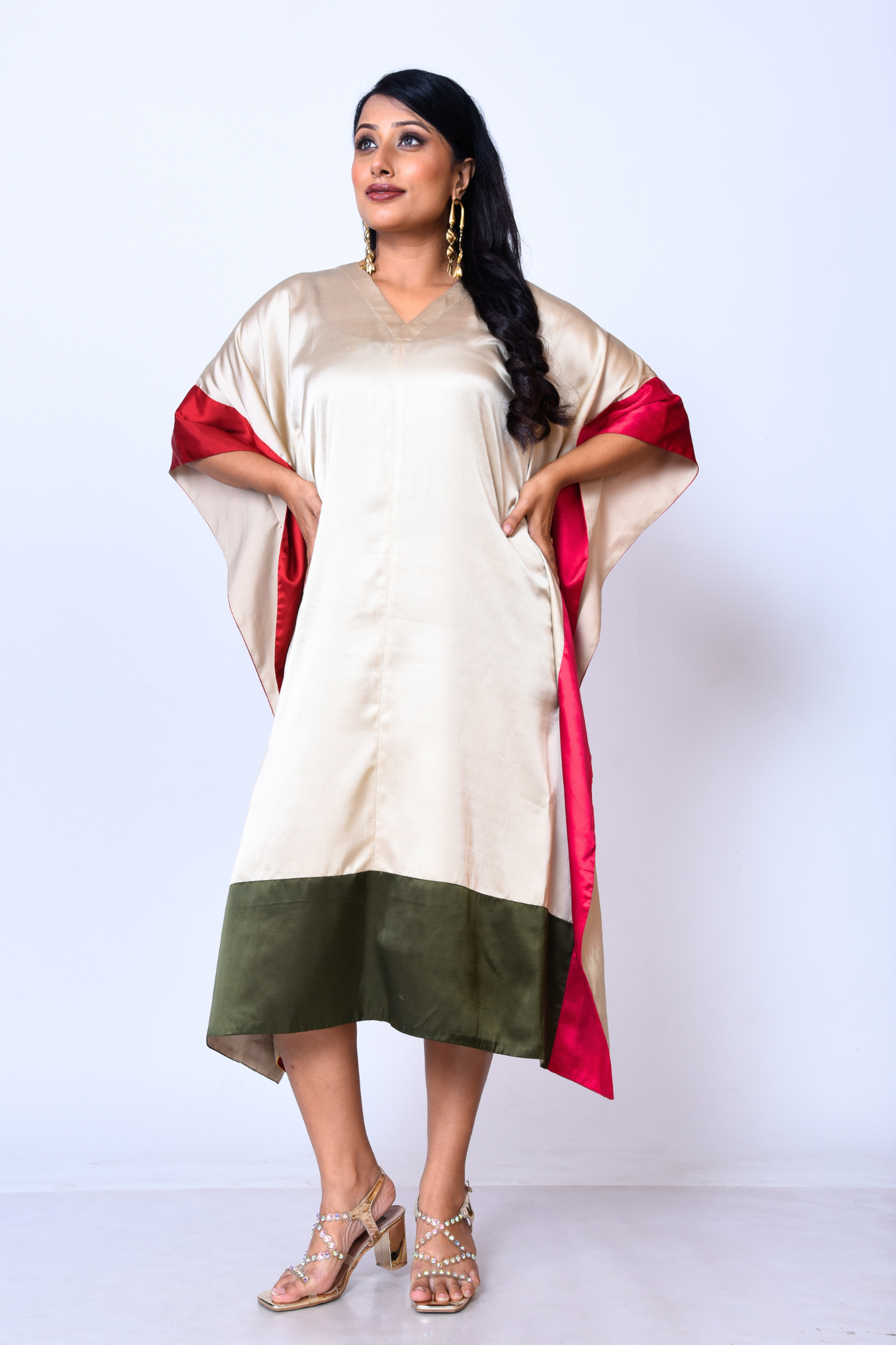 Color Blocking Kaftan dress