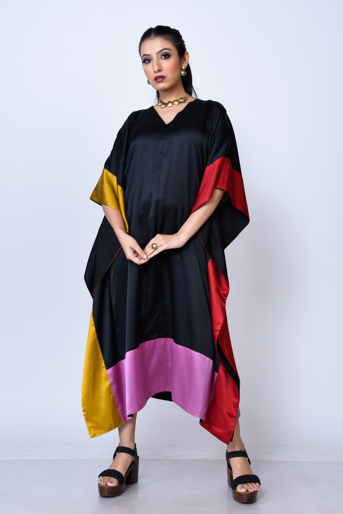 Color Blocking Kaftan dress