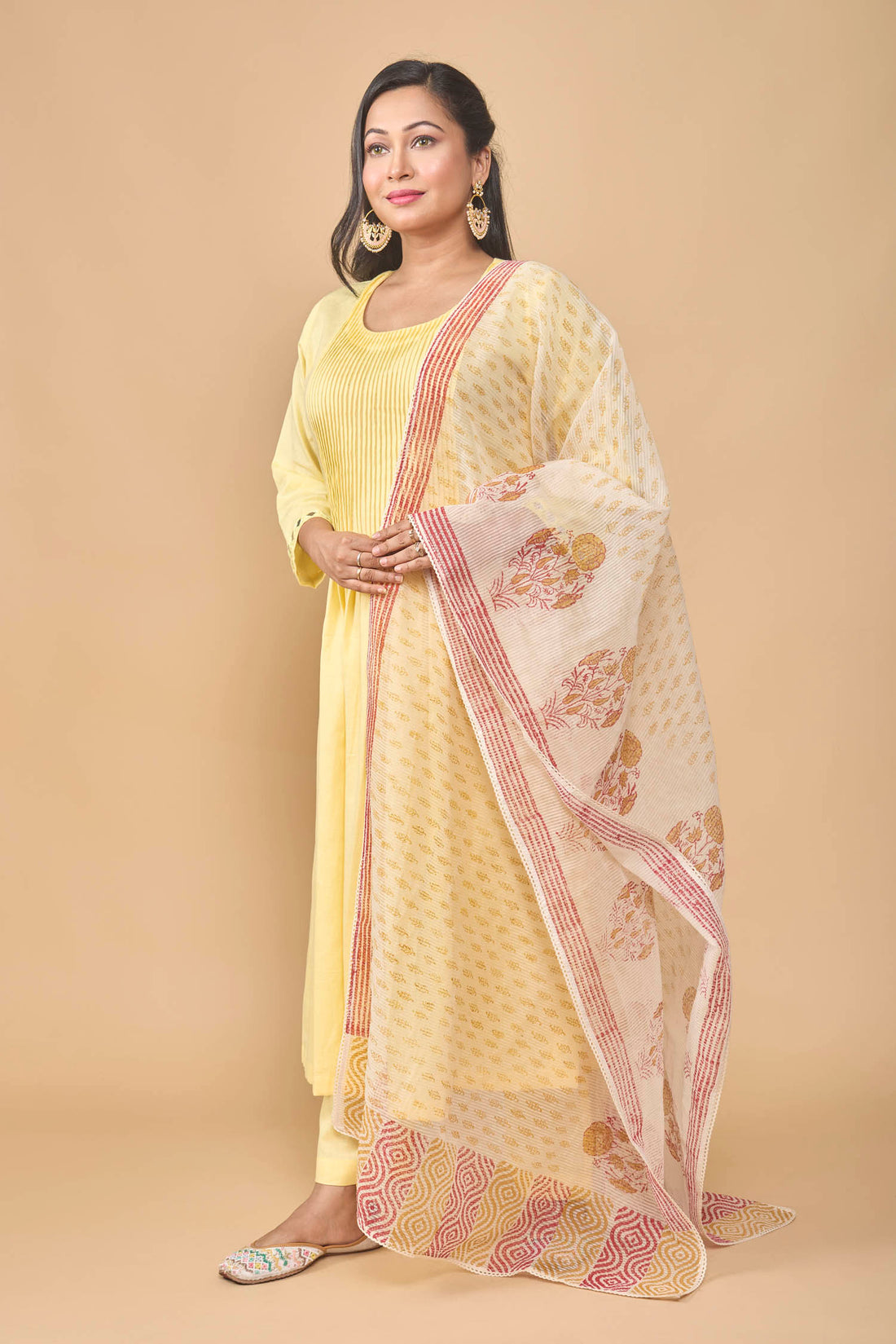 Khadi cotton set with dupatta