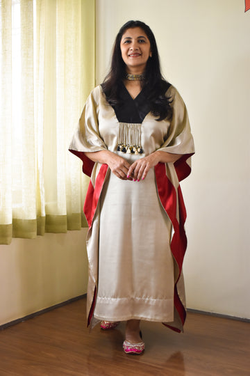 Soft satin kaftan style dress