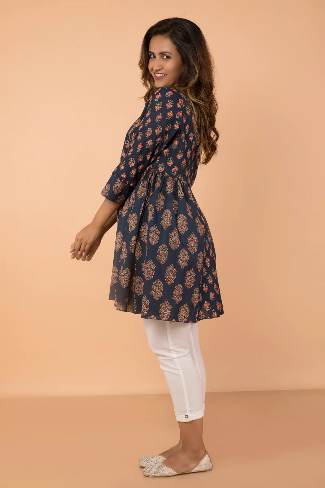 Side Gathered Double Print Tunic